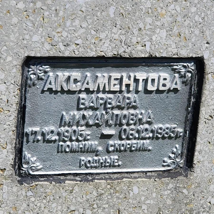 Аксаментова Варвара Михайловна